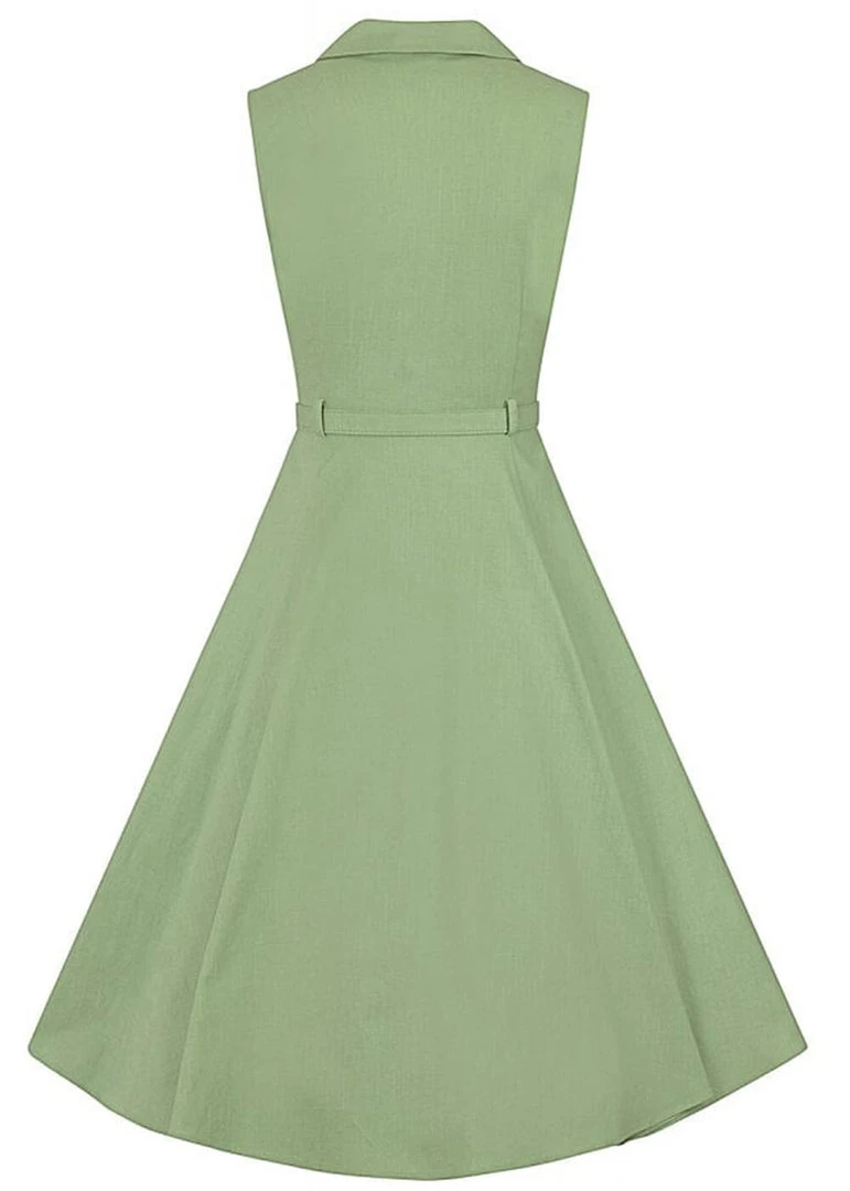 Collectif Caterina 50's Sleeveless Swing Dress Green
