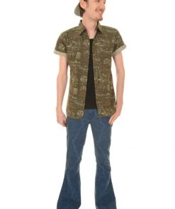 Run And Fly Mens Chalkboard 70's Shirt Grey