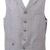 New In Gibson London Edgar Linnen Waistcoat Pale Blue