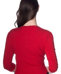 New In Banned Cat Scallop Collar 40's Cardigan Red