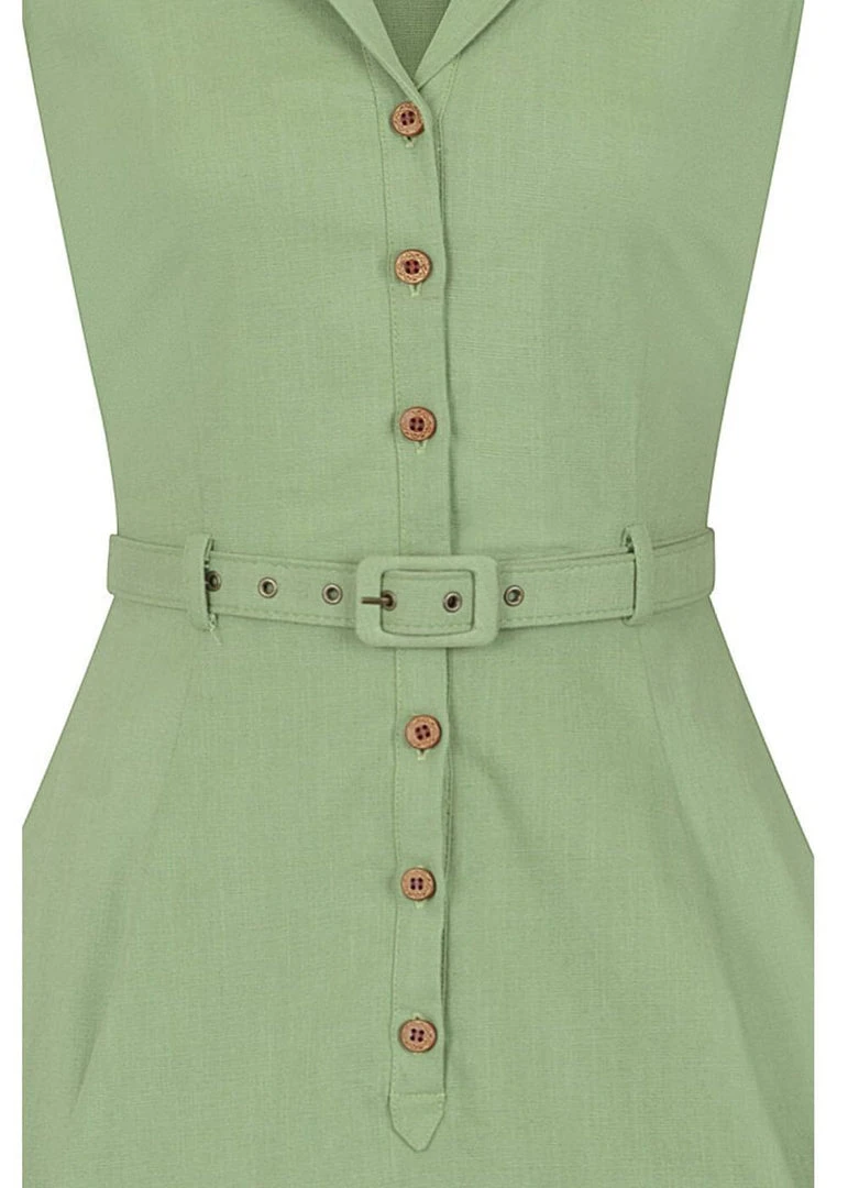 Collectif Caterina 50's Sleeveless Swing Dress Green