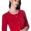 New In Banned Cat Scallop Collar 40's Cardigan Red