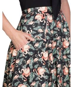 Banned Flamingo Honnie 50's Swing SKirt Black New In