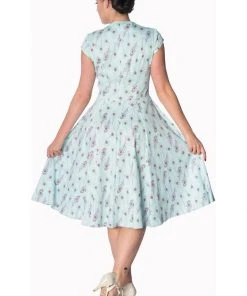 Dresses Banned Peacock Feather 50's Swing Dress Blue