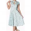 Dresses Banned Peacock Feather 50's Swing Dress Blue