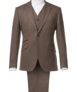 New In Gibson London Ethan Herringbone Jacket Coffee