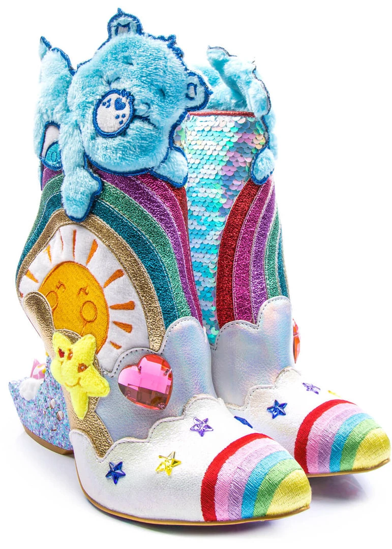Irregular Choice Care Bears I Like Sleep Boots Blue New In