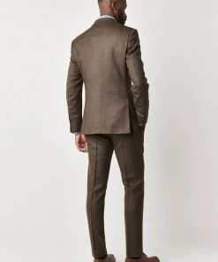 New In Gibson London Ethan Herringbone Jacket Coffee