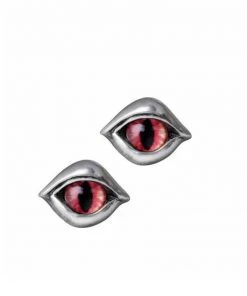 New In Alchemy Demoneye Stud Earrings Red