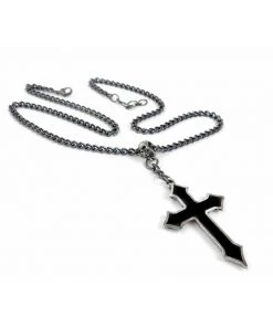 New In Alchemy Osbourne's Cross Necklace Black