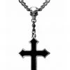 New In Alchemy Osbourne's Cross Necklace Black