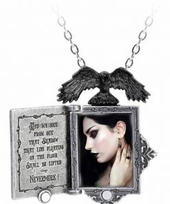 New In Alchemy Poe's Raven Locket Necklace