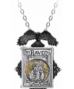 New In Alchemy Poe's Raven Locket Necklace