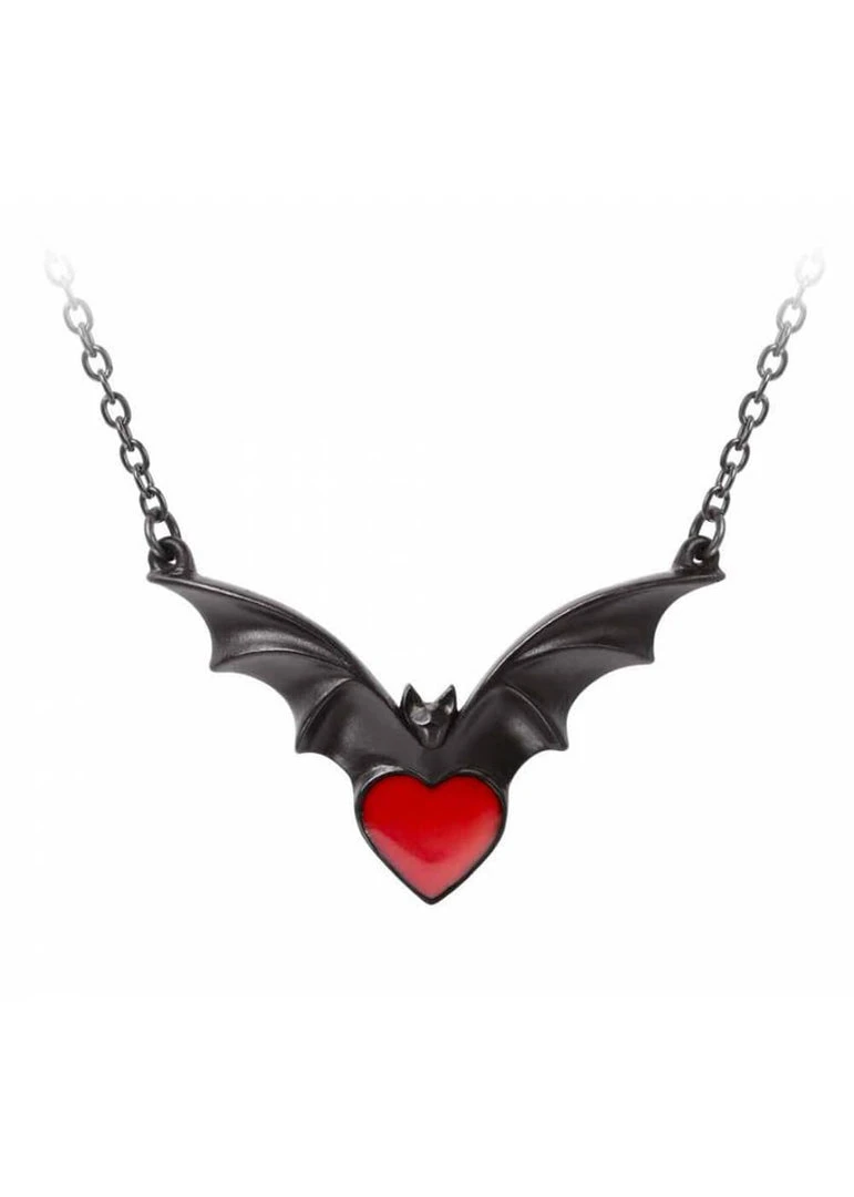 New In Alchemy Sombre Desire Bat Necklace Red