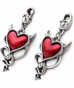 New In Alchemy Devil Heart Stud Earrings