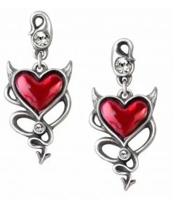 New In Alchemy Devil Heart Stud Earrings