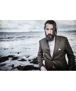 New In Gibson London Ethan Herringbone Jacket Coffee