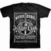 Band Shirts Johnny Cash Music Rebel T-Shirt Black New In