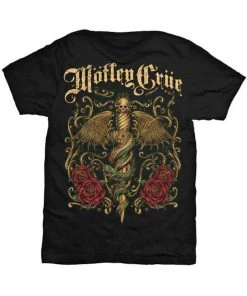 Band Shirts Motley Crue Exquisite Dagger T-Shirt Black