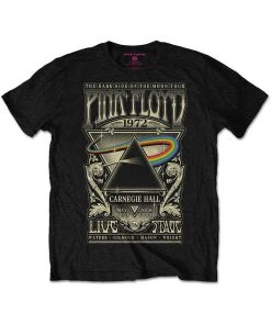 New In Band Shirts Pink Floyd Carnegie Hall Poster T-Shirt Black