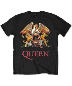 Band Shirts Queen Classic Crest T-Shirt Black
