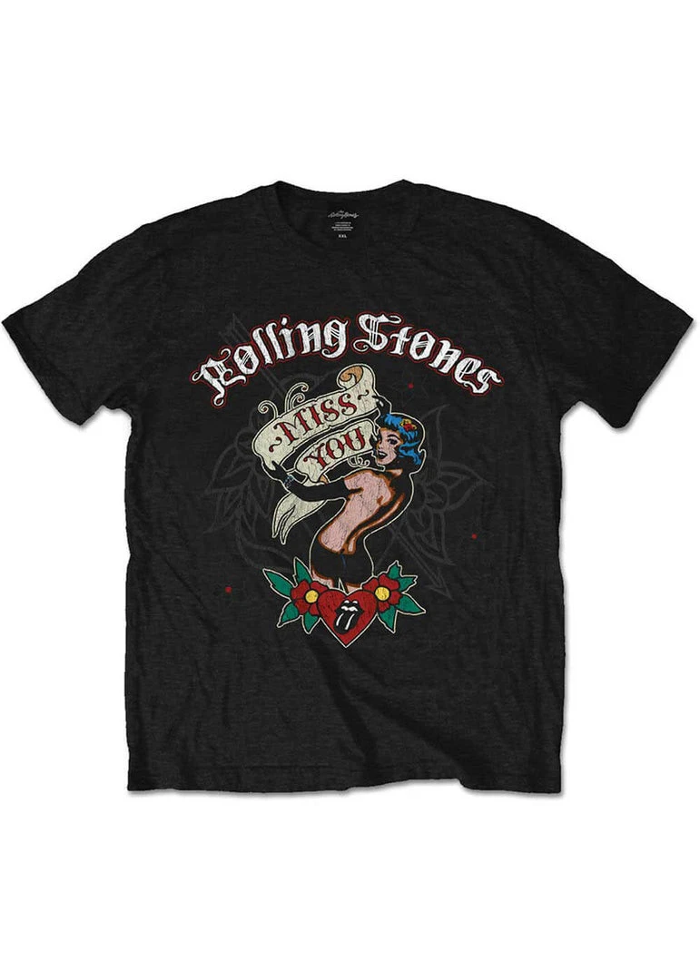 Band Shirts Rolling Stones Miss You T-Shirt Black