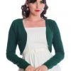 New In Banned Flickers 50's Bolero Dark Green