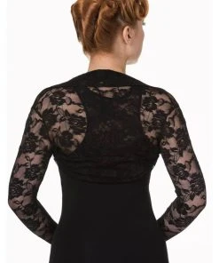 Banned Lace Rose 50's Bolero Black