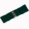 New In Banned Elastic 50's Belt Forest Green