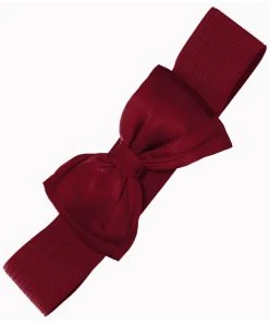 Banned Maria Bow 50's Retro Elastic Belt Burgundy