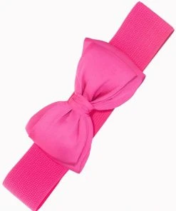 New In Banned Maria Bow Elastic Belt Hot Pink