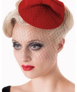 Banned Candice 50's Fascinator Red New In
