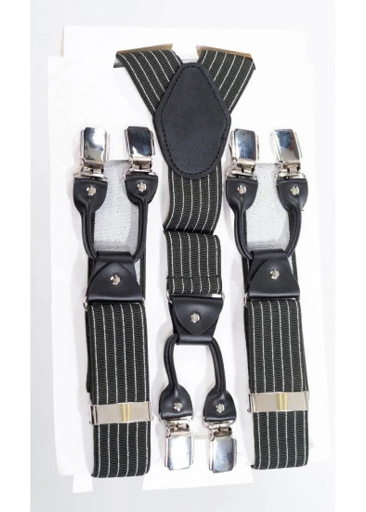 Banned Gentlemens Pinstripe Rockabilly Braces Green New In