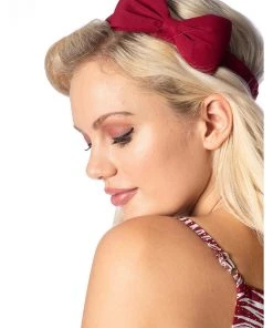 Banned Dionne Bow 50's Headband Burgundy New In