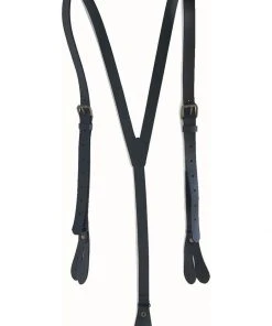 Banned Gentlemens Gerardo Leather Braces Black