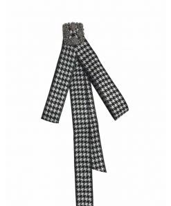 New In Banned Houndstooth 60's Bow Black