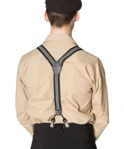 Banned Mens Nicholas Stripe Braces Black New In