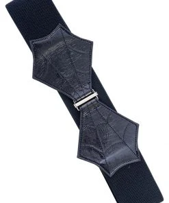 Banned Spiderweb Bow Elastic Belt Black New In