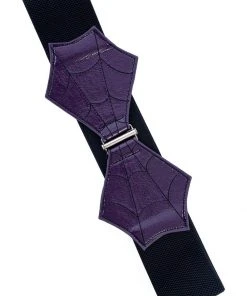 Banned Spiderweb Bow Elastic Belt Purple