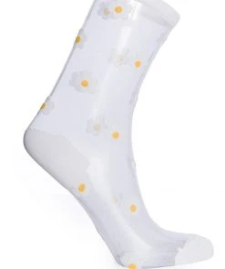 Banned Bloom Daisy Sheer 40's Socks White New In