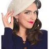 New In Banned Maggie Pearl 50's Beret Cream