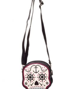 New In Banned Sailor Skull Bag Black