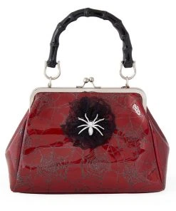 New In Banned Killian Spiderweb 50's Handbag Red