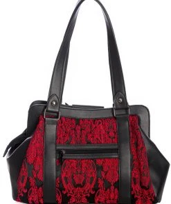 New In Banned Maplesage Damask Bag Red