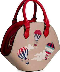 Banned Hot Air Balloon Vixen Globe Handbag Beige