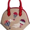 Banned Hot Air Balloon Vixen Globe Handbag Beige