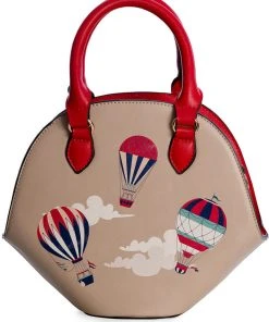 Banned Hot Air Balloon Vixen Globe Handbag Beige