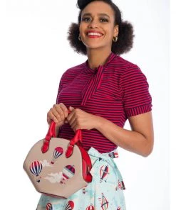 Banned Hot Air Balloon Vixen Globe Handbag Beige