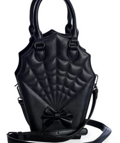 Banned Ghoul Spiderweb Handbag Black