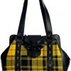 Banned Krampus Tartan Skull Bag Yellow New In